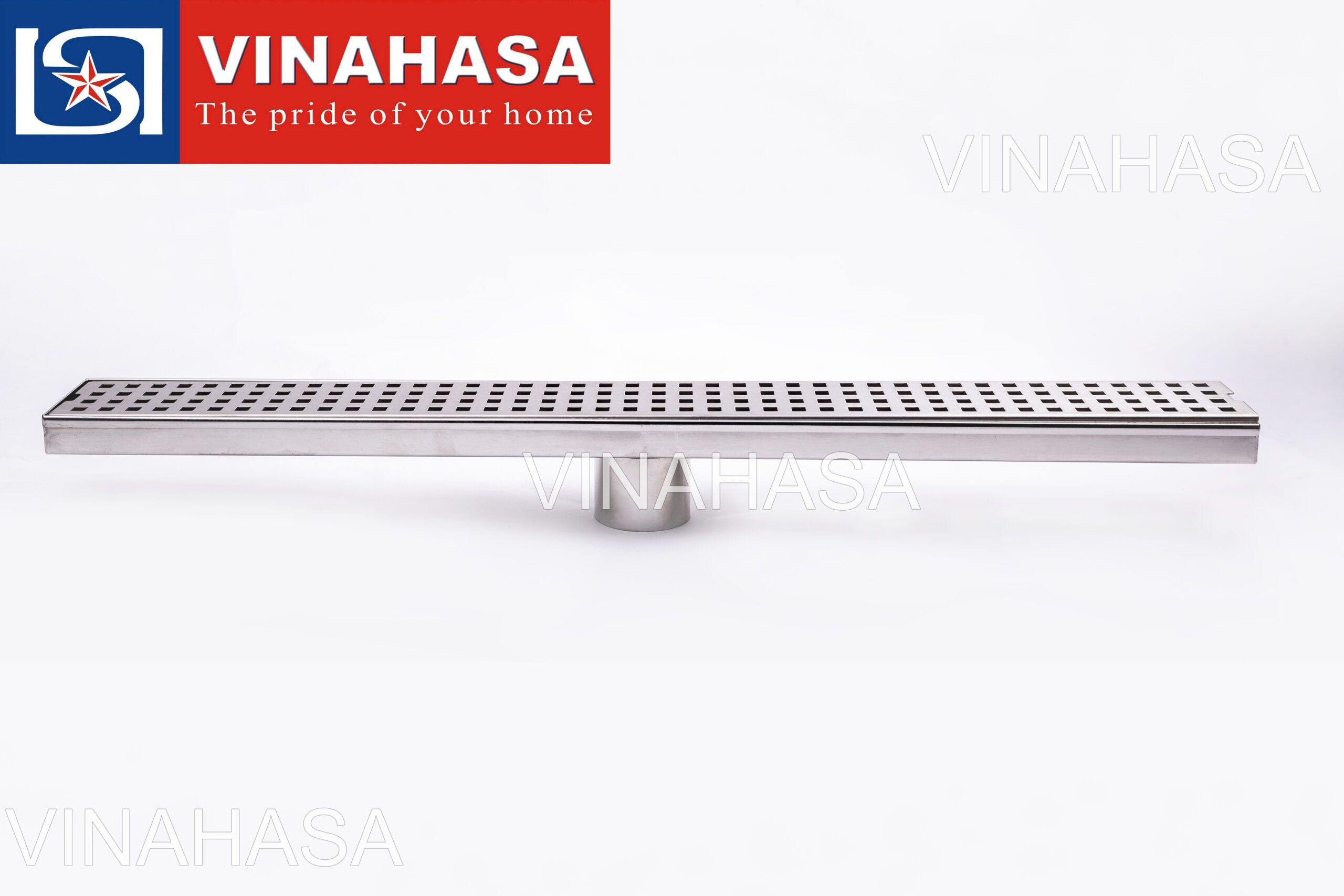 Ga Thoát Nước Inox 304 Vinahasa GT507 – Ga Dài 60/80/100cm, Dày 1.0mm, Ống Ø90