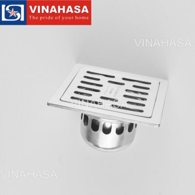 Ga Thoát Nước Inox 304 Vinahasa GD368 – Ga Đúc Dày 4.0mm, Mặt 12×12cm, Ống Ø90