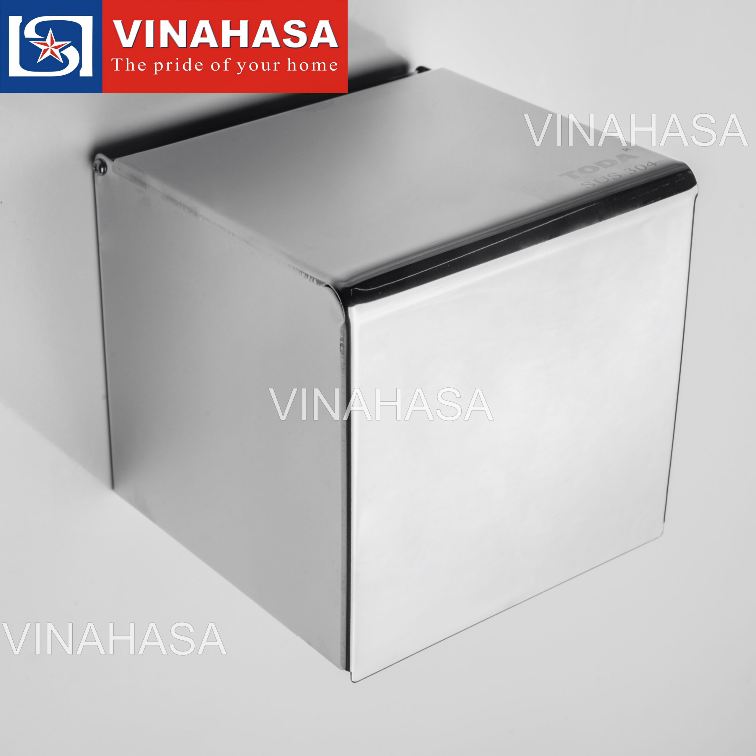 LÔ GIẤY INOX 304 TODA LG08 – LÔ GIẤY VUÔNG INOX 304 ĐÁNH BÓNG TRÁNG GƯƠNG