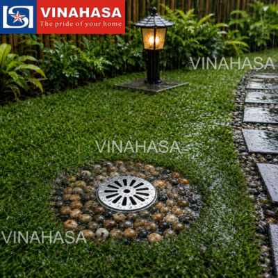 Thoát sàn sân vườn inox 304 Vinahasa GV02 – Giải pháp chống ngập úng cho sân vườn