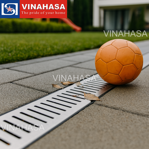 Rãnh thoát nước inox cho sân vườn inox 304 Vinahasa GV01 – Giải pháp thoát nước dạng dài hiệu quả