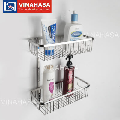 Kệ thẳng nan 2 tầng inox 304 TODA TD26 – Kệ 35x13.5 cm, inox 304 dày 2.0 mm